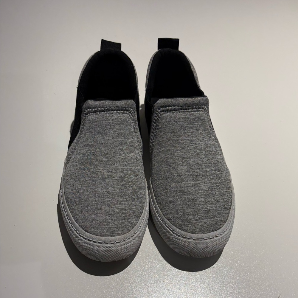 Zara Gray Knit Stretch Slip On Sneaker Loafers Trafaluc Platform Shoes EU 38 7.5
